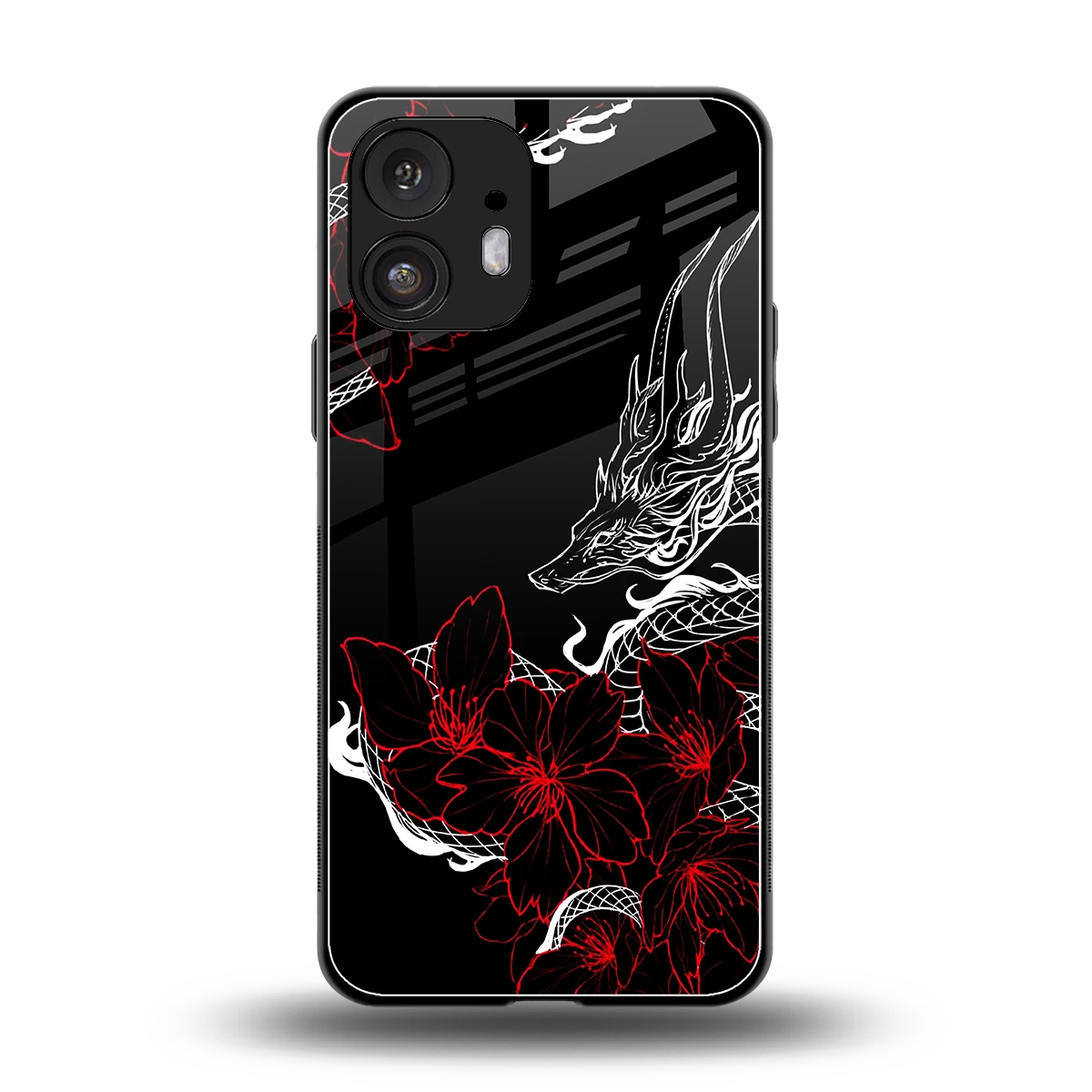 Fiery Petals back phone cover | glass case for nothing phone 2