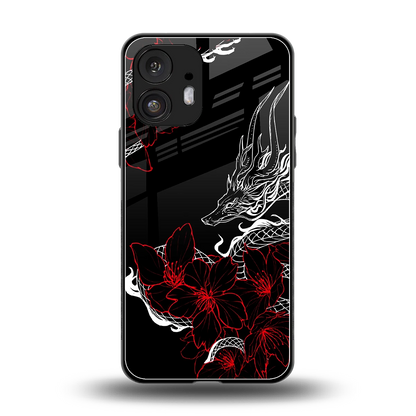 Fiery Petals back phone cover | glass case for nothing phone 2