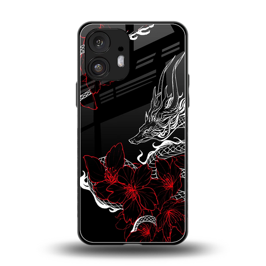 Fiery Petals back phone cover | glass case for nothing phone 2