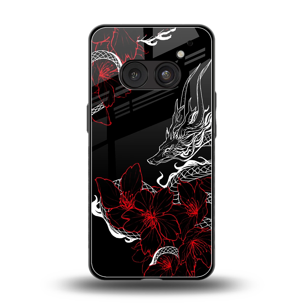 Fiery Petals back phone cover | glass case for nothing phone 2a