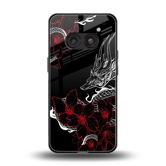 Fiery Petals back phone cover | glass case for nothing phone 2a plus
