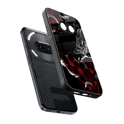 Fiery Petals sleek nothing phone 2a cover with tempered glass back and TPU edges