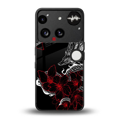 Fiery Petals back phone cover | glass case for nothing phone 3