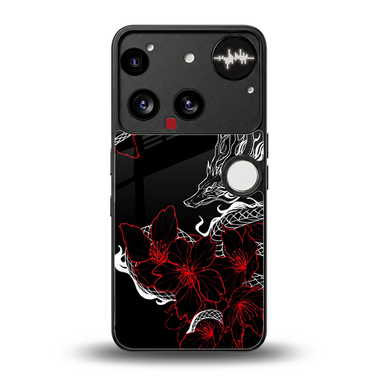 Fiery Petals back phone cover | glass case for nothing phone 3