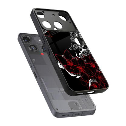Fiery Petals sleek nothing phone 3 cover with tempered glass back and TPU edges