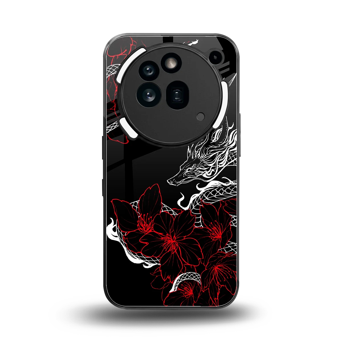 Fiery Petals back phone cover | glass case for nothing phone 3a pro