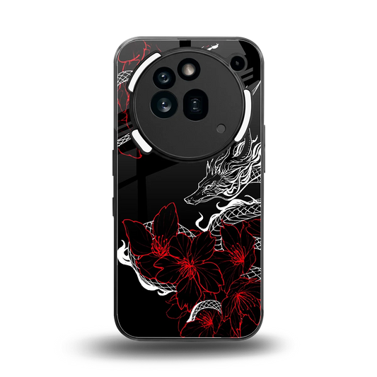 Fiery Petals back phone cover | glass case for nothing phone 3a pro