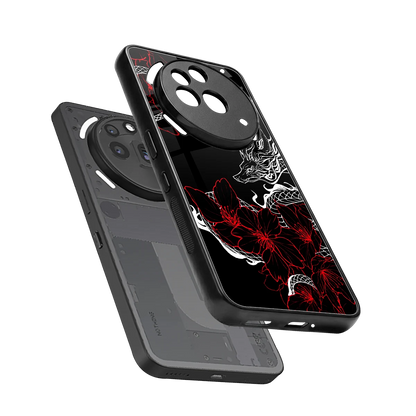 Fiery Petals sleek nothing phone 3a pro cover with tempered glass back and TPU edges