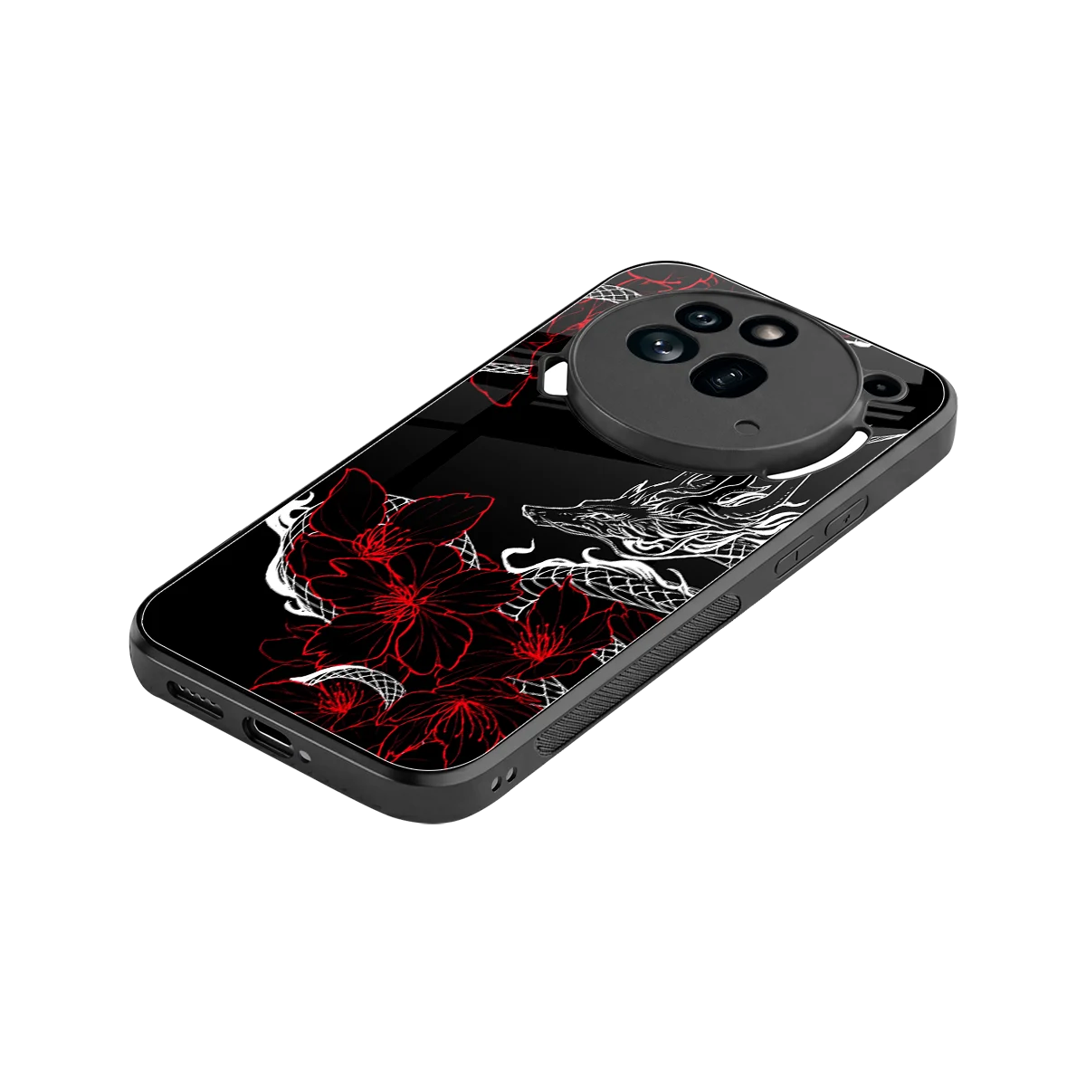 Fiery Petals stylish phone case for nothing phone 3a pro | glossy glass and slim fit