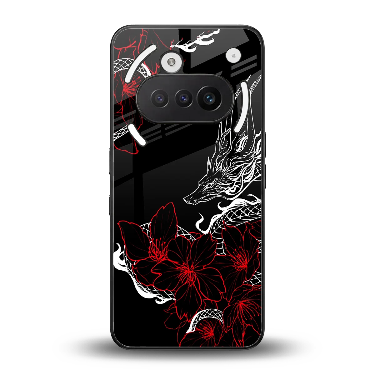 Fiery Petals back phone cover | glass case for nothing phone 3a