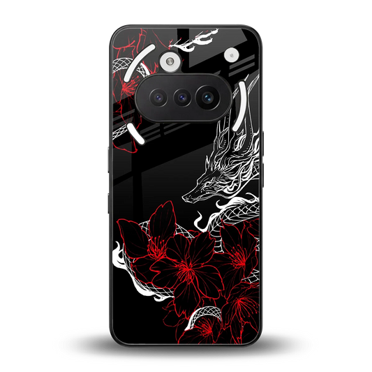 Fiery Petals back phone cover | glass case for nothing phone 3a