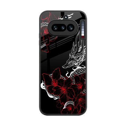 Fiery Petals back phone cover | glass case for nothing phone 4a