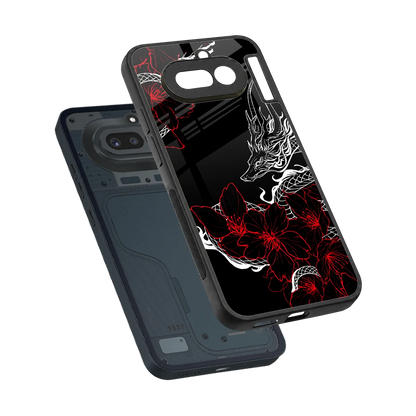 Fiery Petals sleek nothing phone 4a cover with tempered glass back and TPU edges
