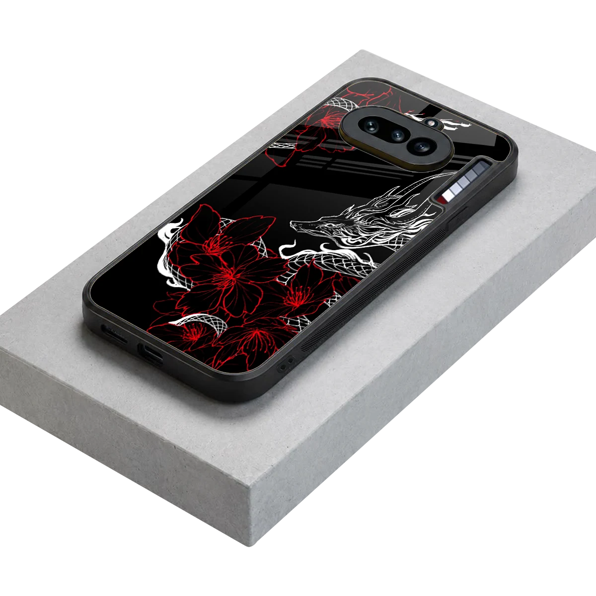 Fiery Petals stylish phone case for nothing phone 4a | glossy glass and slim fit