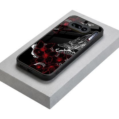 Fiery Petals stylish phone case for nothing phone 4a | glossy glass and slim fit