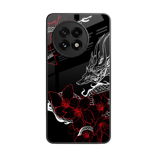 Fiery Petals back phone cover | glass case for oneplus 13r