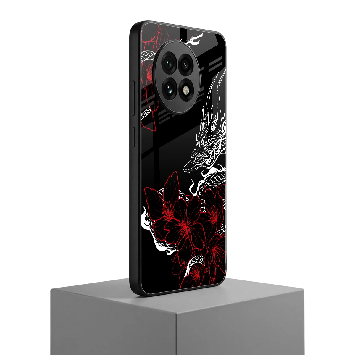 Fiery Petals oneplus 13r mobile cover | shockproof glass phone case