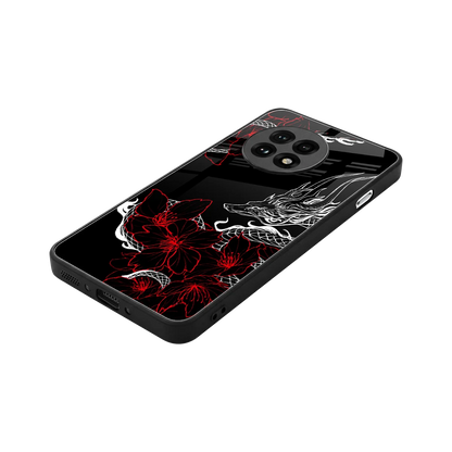 Fiery Petals stylish phone case for oneplus 13r | glossy glass and slim fit