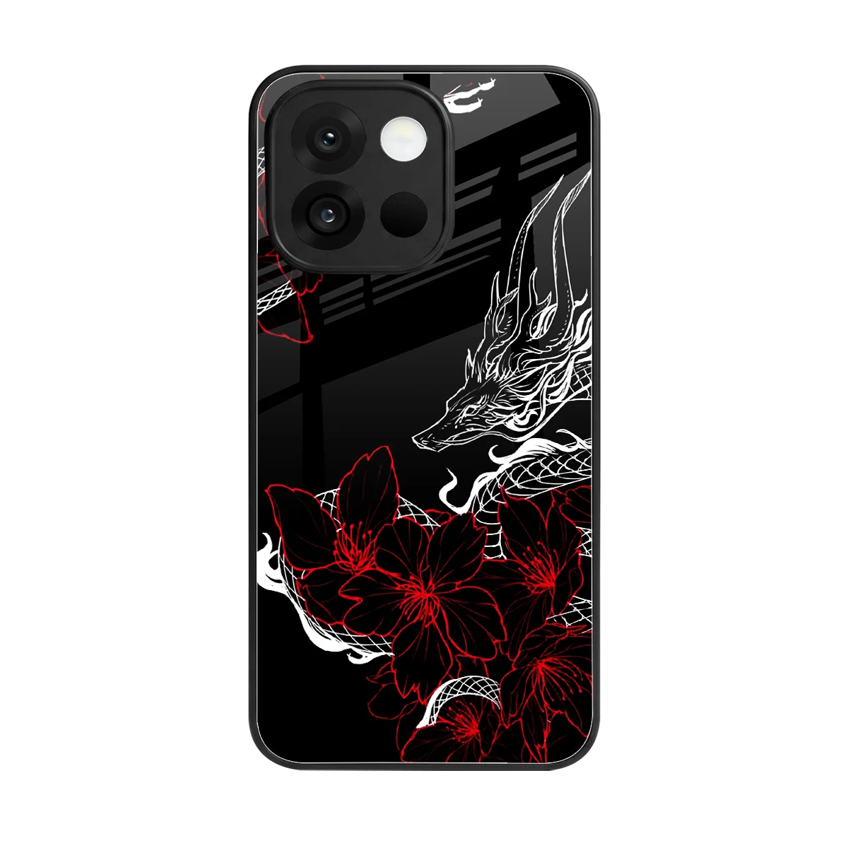 Fiery Petals back phone cover | glass case for oneplus 13s