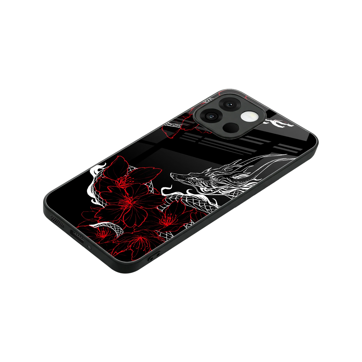Fiery Petals stylish phone case for oneplus 13s | glossy glass and slim fit