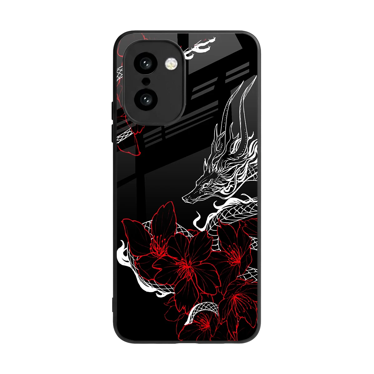 Fiery Petals back phone cover | glass case for oneplus 15r