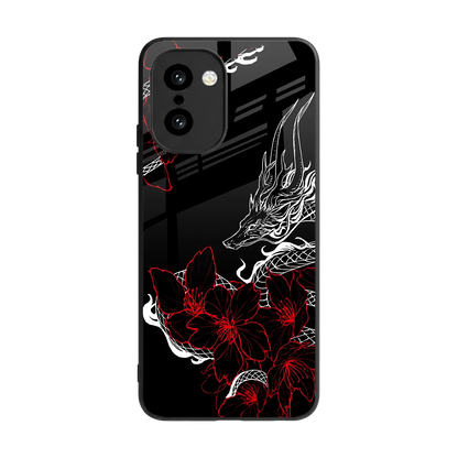 Fiery Petals back phone cover | glass case for oneplus 15r