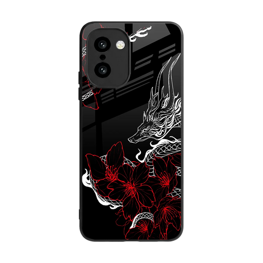 Fiery Petals back phone cover | glass case for oneplus 15r