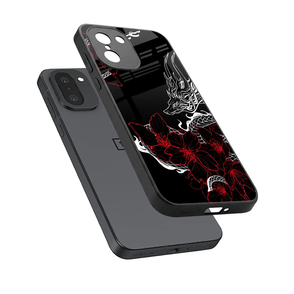 Fiery Petals sleek oneplus 15r cover with tempered glass back and TPU edges