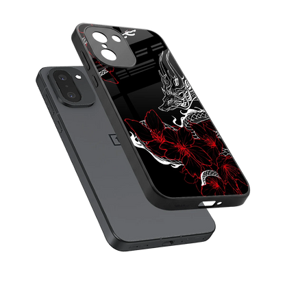 Fiery Petals sleek oneplus 15r cover with tempered glass back and TPU edges