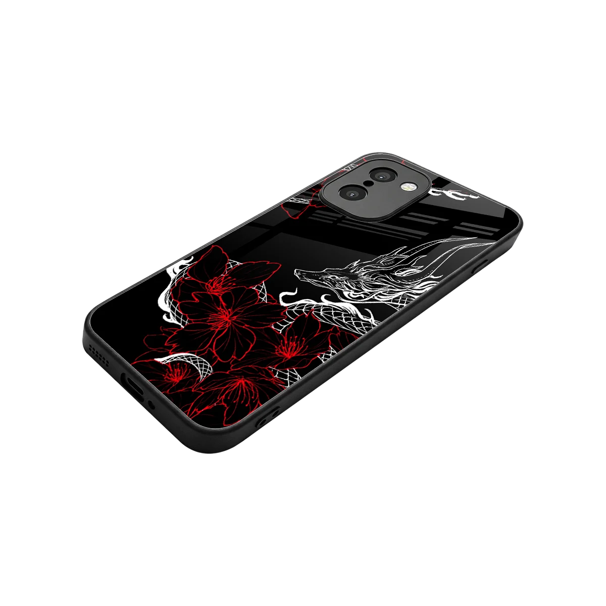 Fiery Petals stylish phone case for oneplus 15r | glossy glass and slim fit