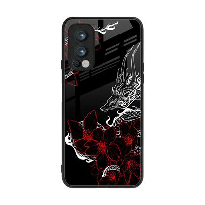 Fiery Petals back phone cover | glass case for oneplus nord 2