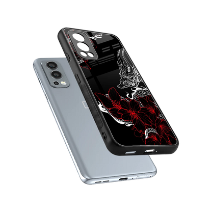 Fiery Petals sleek oneplus nord 2 cover with tempered glass back and TPU edges