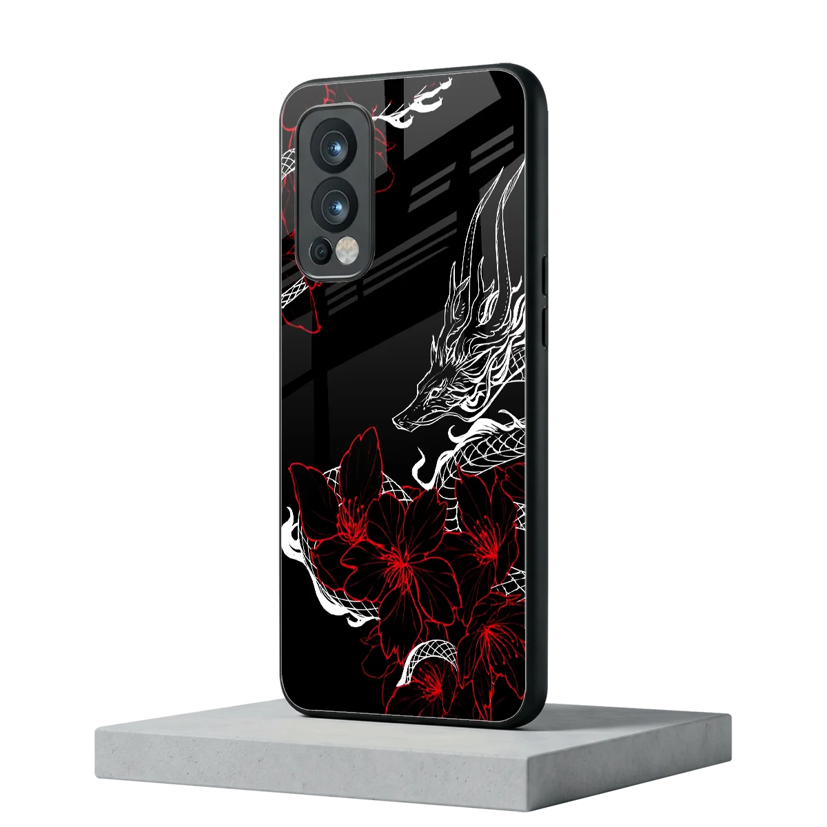 Fiery Petals oneplus nord 2 mobile cover | shockproof glass phone case