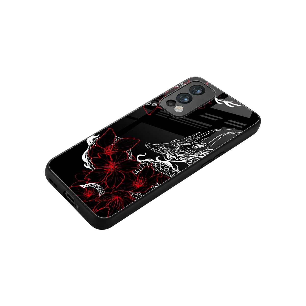 Fiery Petals stylish phone case for oneplus nord 2 | glossy glass and slim fit