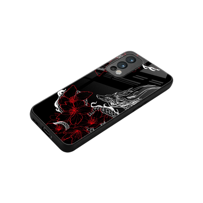 Fiery Petals stylish phone case for oneplus nord 2 | glossy glass and slim fit