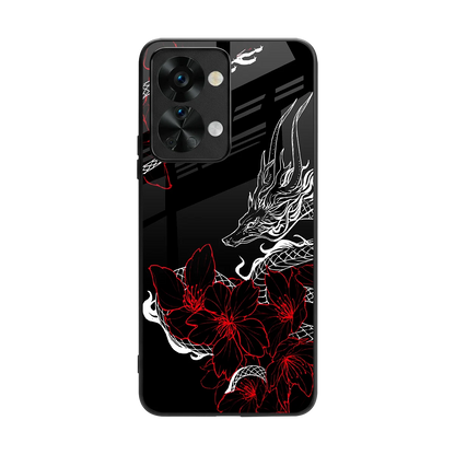 Fiery Petals back phone cover | glass case for oneplus nord 2t