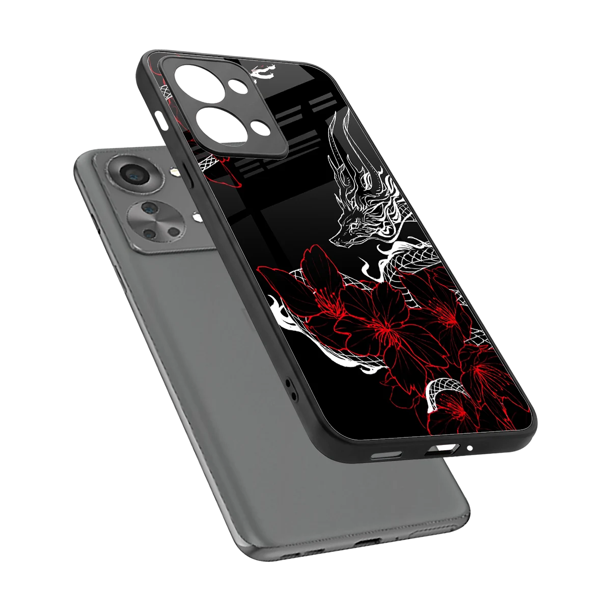 Fiery Petals sleek oneplus nord 2t cover with tempered glass back and TPU edges