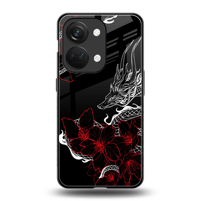 Fiery Petals back phone cover | glass case for oneplus nord 3