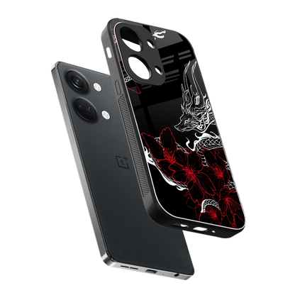Fiery Petals sleek oneplus nord 3 cover with tempered glass back and TPU edges