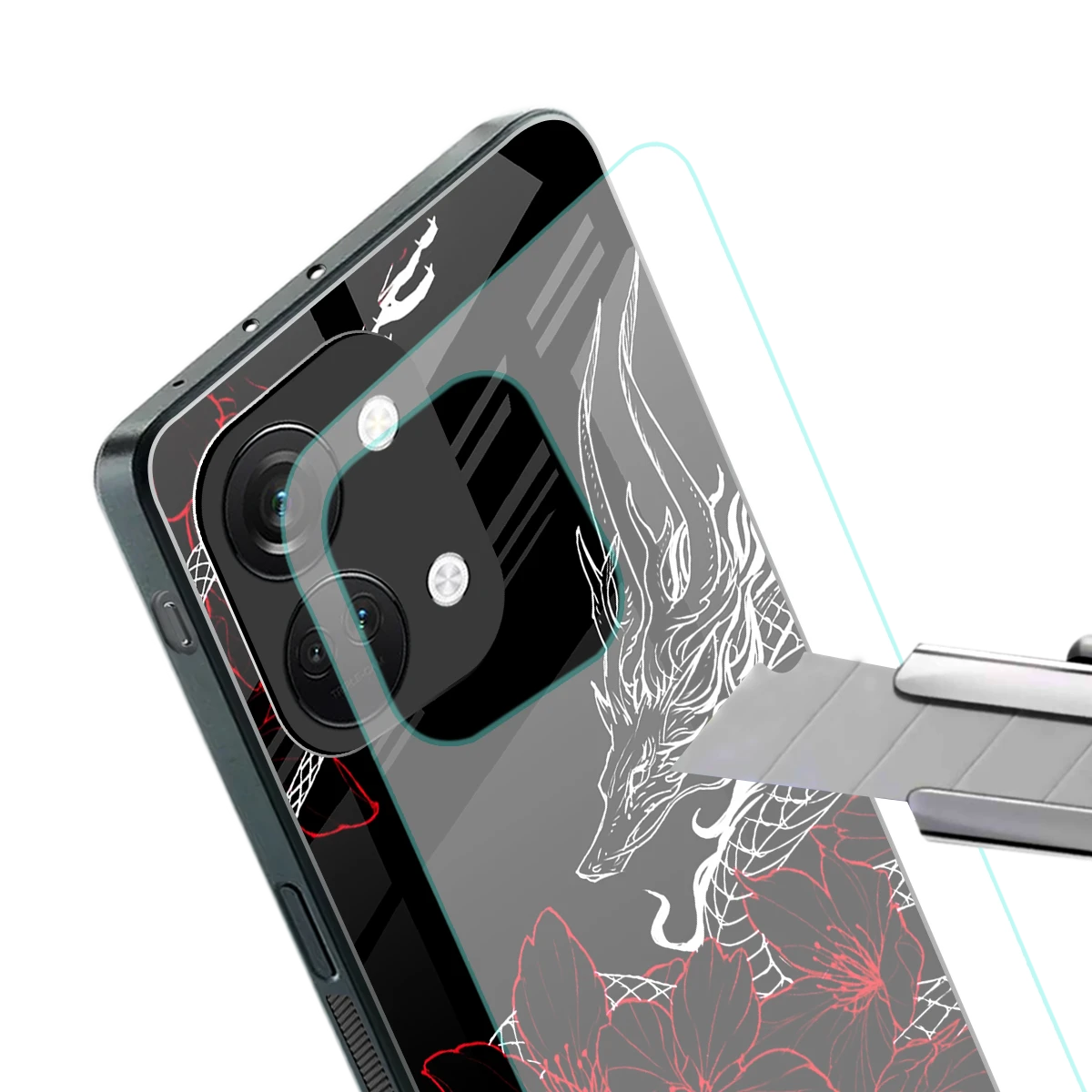 Fiery Petals stylish phone case for oneplus nord 3 | glossy glass and slim fit