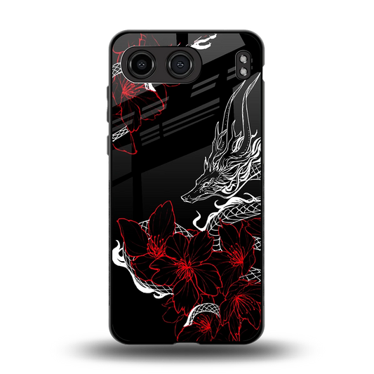 Fiery Petals back phone cover | glass case for oneplus nord 4