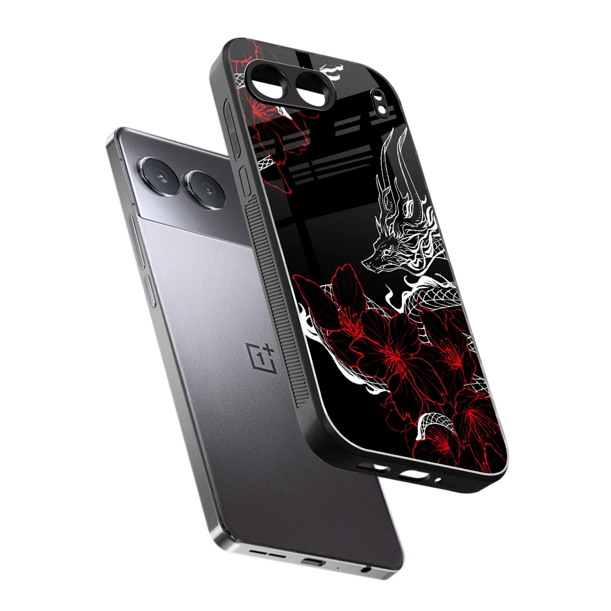 Fiery Petals sleek oneplus nord 4 cover with tempered glass back and TPU edges