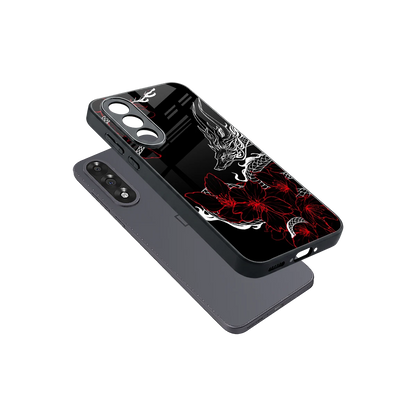 Fiery Petals sleek oneplus nord 5 cover with tempered glass back and TPU edges