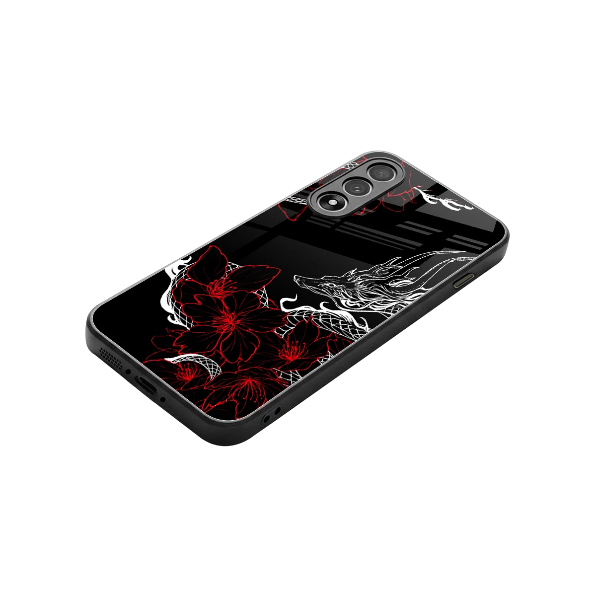 Fiery Petals stylish phone case for oneplus nord 5 | glossy glass and slim fit