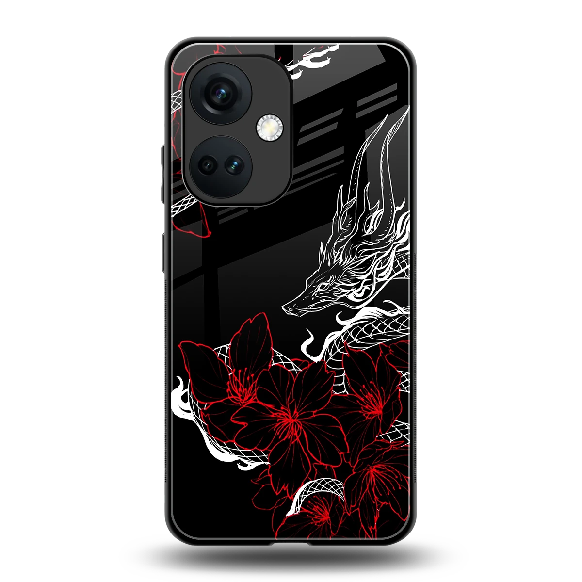 Fiery Petals back phone cover | glass case for oneplus nord ce 3