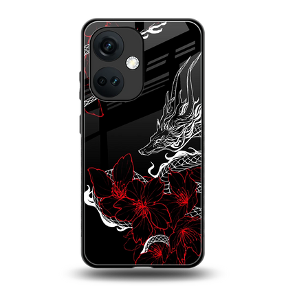 Fiery Petals back phone cover | glass case for oneplus nord ce 3