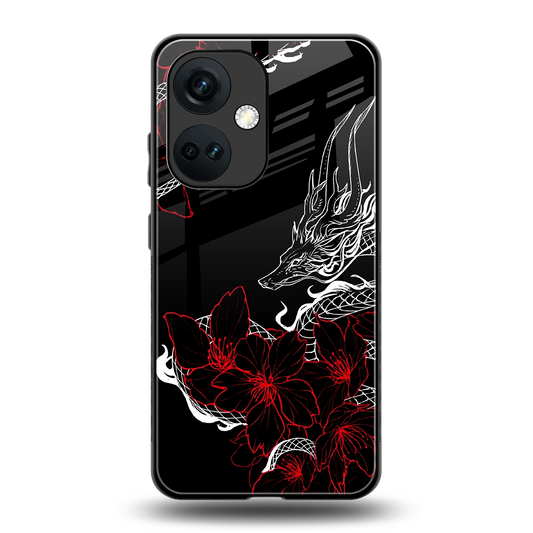 Fiery Petals back phone cover | glass case for oneplus nord ce 3