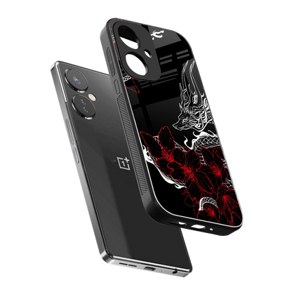 Fiery Petals sleek oneplus nord ce 3 cover with tempered glass back and TPU edges