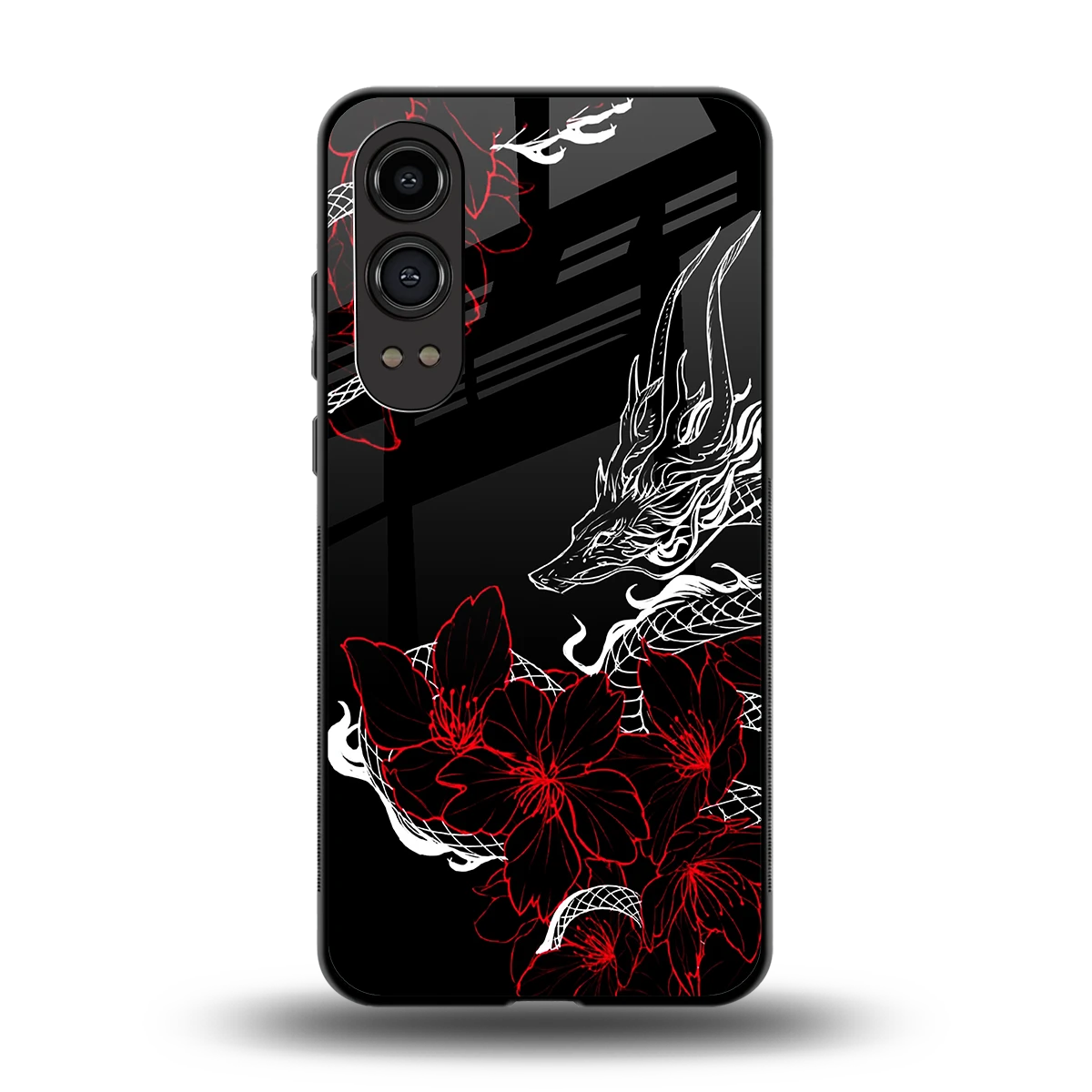 Fiery Petals back phone cover | glass case for oneplus nord ce 4 lite
