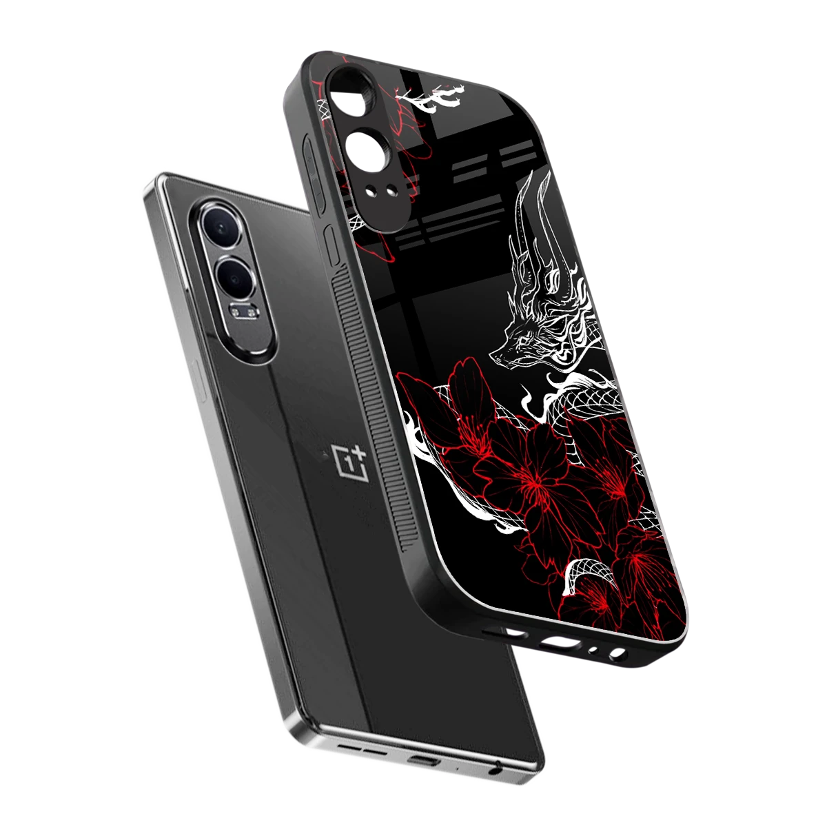 Fiery Petals sleek oneplus nord ce 4 lite cover with tempered glass back and TPU edges